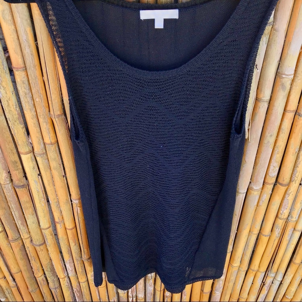 Joan Vass NY Partial Mesh Bathing Suit Cover Up